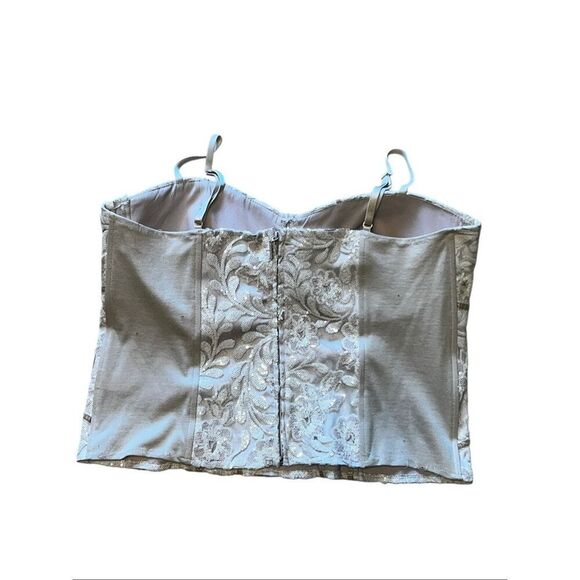 Charlotte Russe plus 20 tan cream sequins corset bustier tank top Y2K bling - Picture 3 of 6